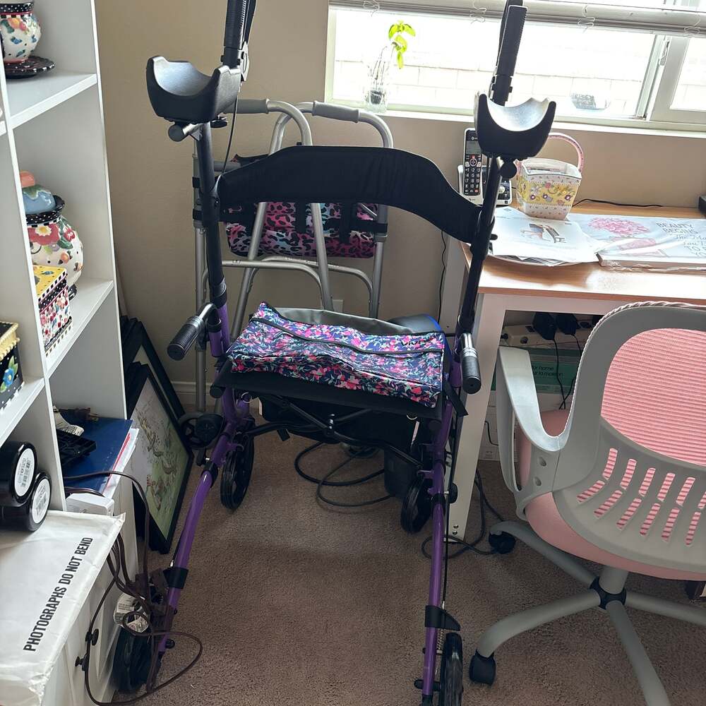 Nova Phoenix Rise Up Upright Walker with Padded Forearm Platforms, Purple
